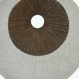 27" X 27" X 3" Brown &amp; Gray Round Double Layer Ribbed Wall Decor