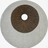 27" X 27" X 3" Brown &amp; Gray Round Double Layer Ribbed Wall Decor