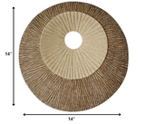 27" X 27" X 3" Brown &amp; Gray Round Double Layer Ribbed Wall Decor