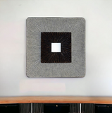 Brown &amp; Gray Square Ribbed Minimalistic Wall Art