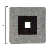 Brown &amp; Gray Square Ribbed Minimalistic Wall Art