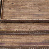 19" X 12" Brown Wood Tray Set