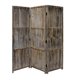 1" x 63" x 72" Brown 3 Panel Solid Wood Fortress Screen