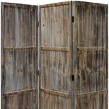 1" x 63" x 72" Brown 3 Panel Solid Wood Fortress Screen