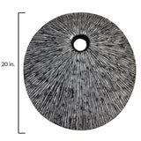 30" X 30" X 2" Contemporary Grey Round Rib Wall Art