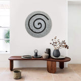 28" X 28" X 2" Gray Round Modern Spiral Wall Art