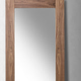 79" Walnut Mdf Veneer And Glass Mirror