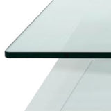 14" White Mdf And Glass Coffee Table