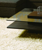 14" White Mdf And Glass Coffee Table