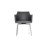 32" Grey Leatherette And Steel Dining Chair