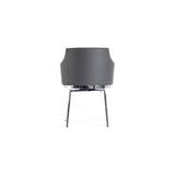 32" Grey Leatherette And Steel Dining Chair