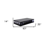 47" Black Faux Croc Lacquered Square Coffee Table