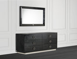 Croc Black Lacquer Faux Crocodile 2 Drawer Nightstand