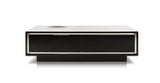 14.5" Black Crocodile Lacquer Coffee Table With 2 Drawers