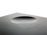 14.5" Black Crocodile Lacquer Coffee Table With 2 Drawers