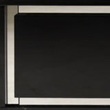 14.5" Black Crocodile Lacquer Coffee Table With 2 Drawers
