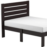 Popular Espresso Queen Size Slat Wood Bed