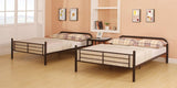 79" X 57" X 65" Dark Brown Metal Tube Full Over Full Bunk Bed