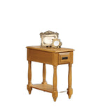 Rectangular Light Oak Finish Wood Side Table