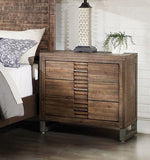 28" Brown 6 Metal Nightstand