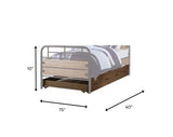 Steel Twin Brown and Black Bed