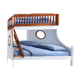 80" X 58" X 69" Twin Over Full Oak And White Bunk Bed