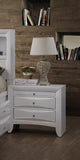 Elegant White 3 Drawer Nightstand