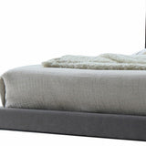 Tufted Light Gray Upholstered Linen Bed