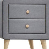 22" Light Gray Two Drawers Nightstand