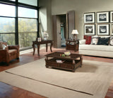 Set of 3 23" Solid Wood Brown Coffee Table With Shelf and End Tables