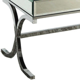 42" X 21" X 19" Mirrored Top And Chrome Coffee Table