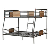 83" X 65" X 68" Sandy Black Dark Bronze Handbrushed Full Xl Over Queen Bunk Bed