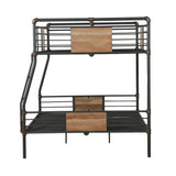 83" X 65" X 68" Sandy Black Dark Bronze Handbrushed Full Xl Over Queen Bunk Bed