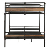 83" X 65" X 68" Sandy Black Dark Bronze Handbrushed Queen Over Queen Bunk Bed