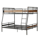 83" X 65" X 68" Sandy Black Dark Bronze Handbrushed Full Xl Over Queen Bunk Bed