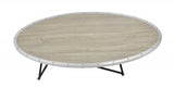 46" X 23" X 15" Weathered Gray Oak Particle Board Coffee Table