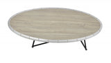 46" X 23" X 15" Weathered Gray Oak Particle Board Coffee Table