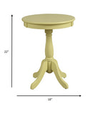 22" Light Yellow Solid Wood Round End Table