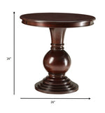 24" Brown Solid Wood Round End Table With Shelf