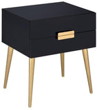 24" Gold And Black End Table