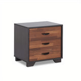 19" Espresso Three Drawers Nightstand