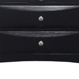 25" Black Three Drawers Nightstand