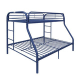 78" X 54" X 60" Twin Over Full Blue Metal Tube Bunk Bed