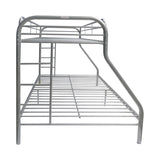 78" X 54" X 60" Twin Over Full Silver Metal Tube Bunk Bed