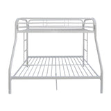 White Twin Over Full Contemporary Metal Bunk Bed