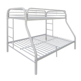 White Twin Over Full Contemporary Metal Bunk Bed