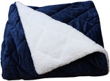 Navy Blue Microfiber Solid Color Plush Throw