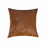 18 X 18 Brown Cowhide Throw Pillow