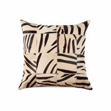 18" X 18" X 5" Zebra Black On White Patchwork Cowhide Pillow