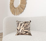 18" X 18" X 5" Zebra Black On White Patchwork Cowhide Pillow